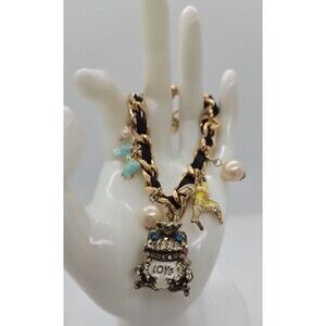 BETSEY JOHNSON PRINCE FROG BIRDS BOWS BRACELET